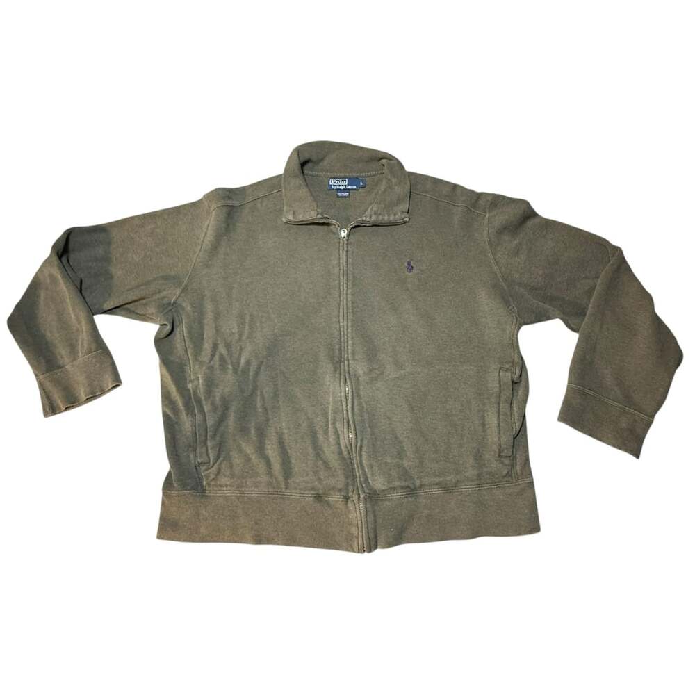 Polo Ralph Lauren Vintage Full Zip Sweatshirt Olive Green Size L